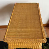 Rattan console desk with curved legs, 1970s