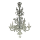 Venetian chandelier in colorless murano glass, 6 arms of light circa 1950