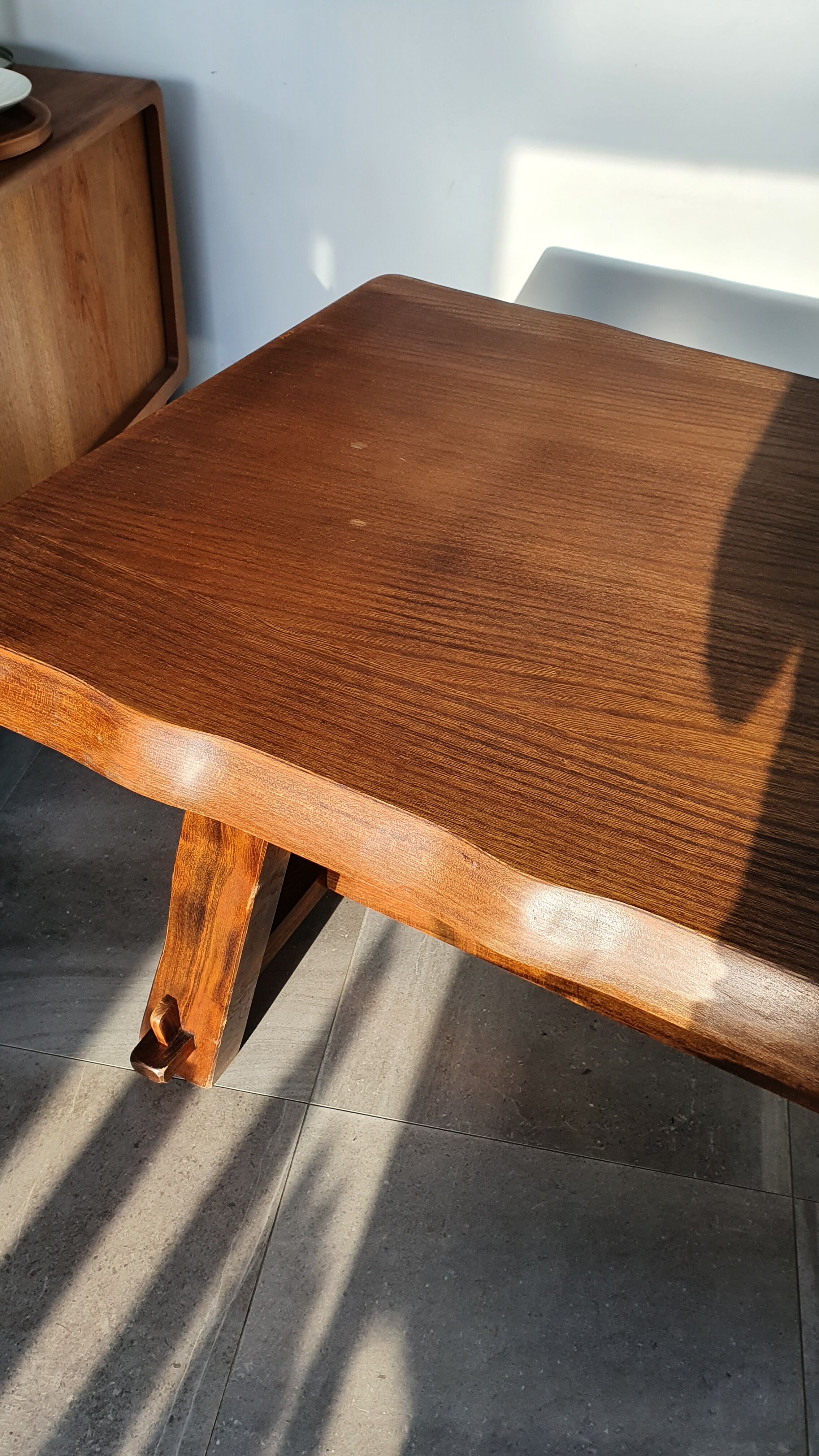 Brutalist elm farm table 60s