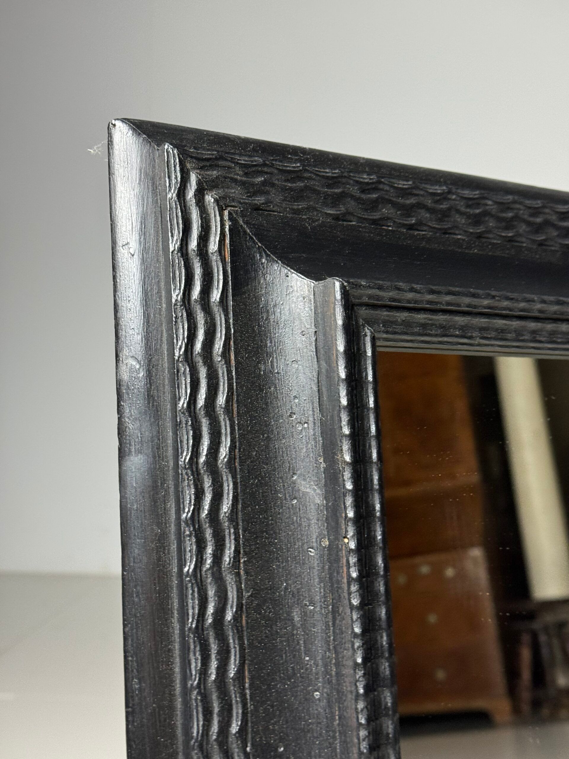 Ripple frame mirror black 20th century