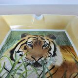 Cendrier " tigre " animal, en porcelaine années 70 80