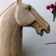 Large Tang-style horse in crackled ceramic 40 cm