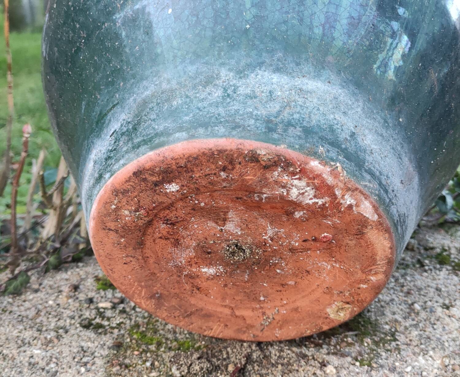 Exterior interior glazed terracotta pot cover