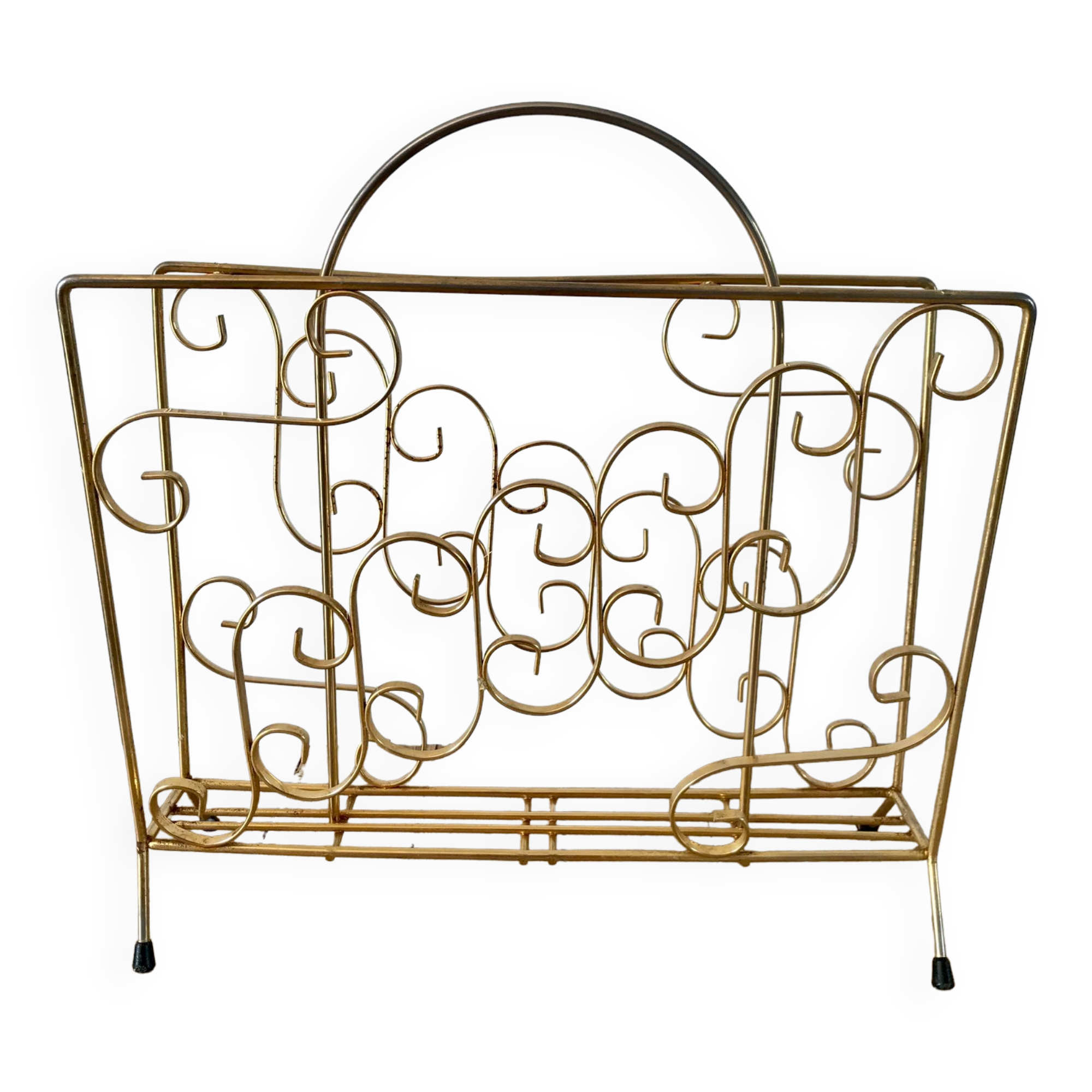Golden metal magazine holder 60s