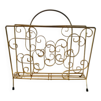 Golden metal magazine holder 60s