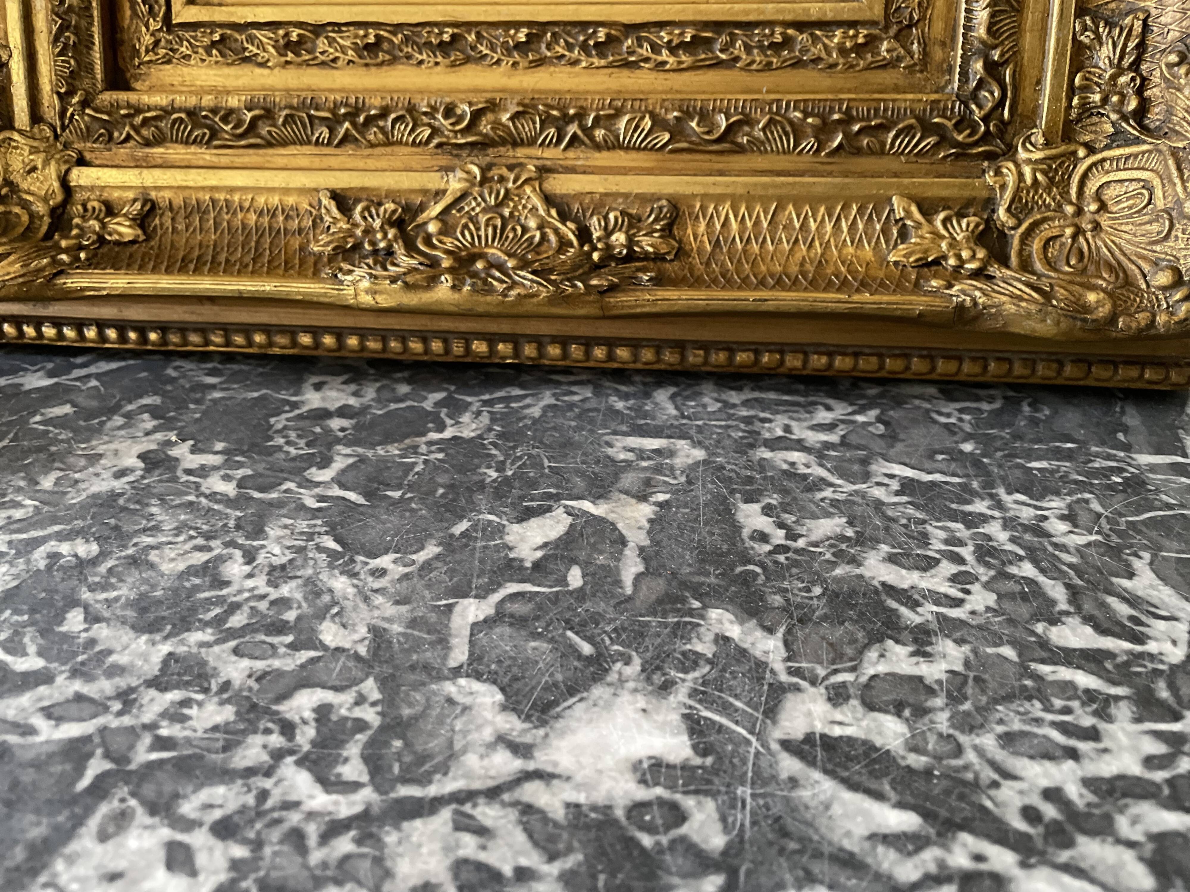 Gilded resin mirror Louis XV H47 X L42 style