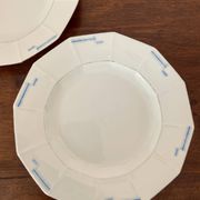 Set of 2 Art Deco porcelain dessert plates