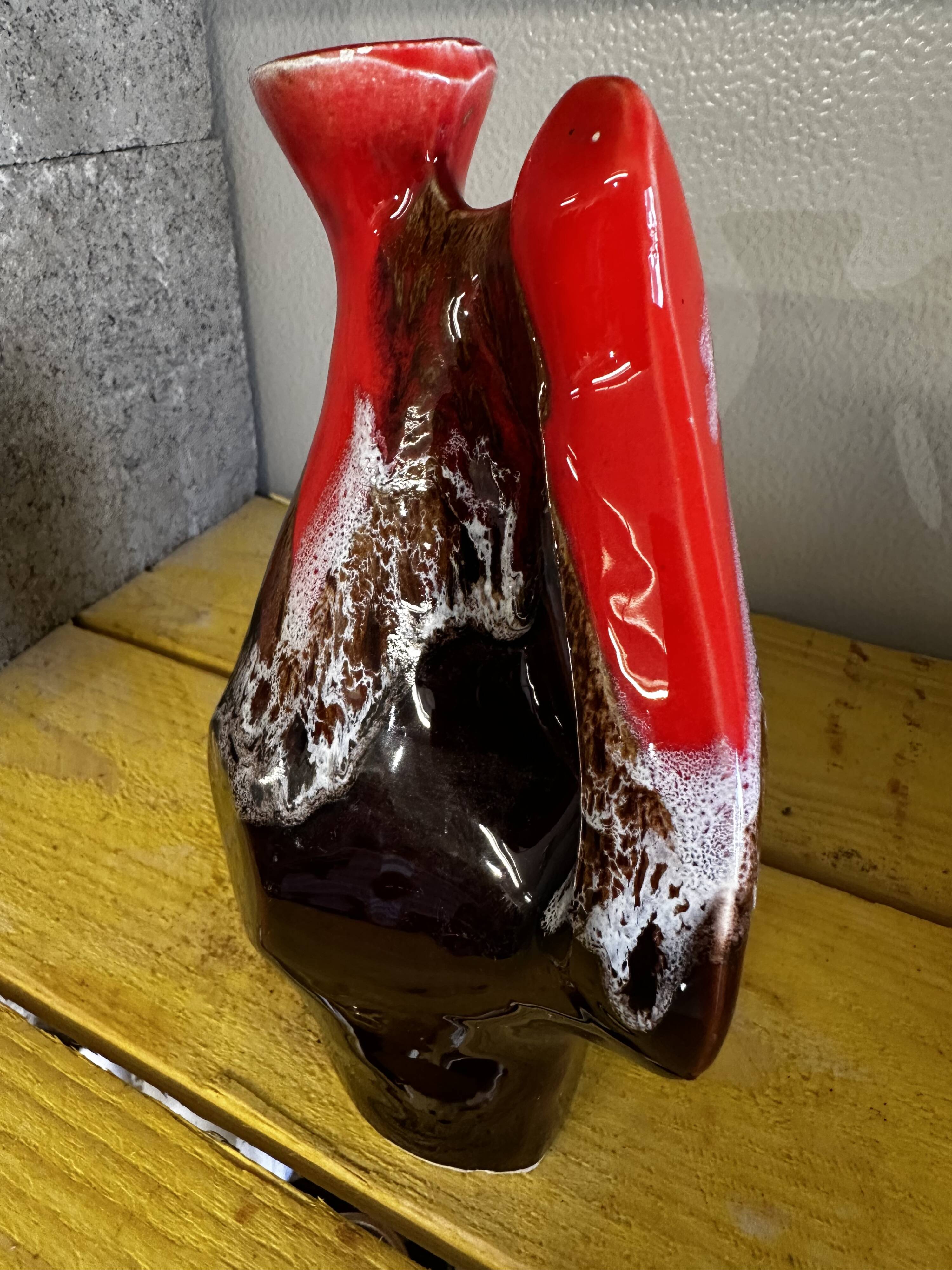 Vallauris Glazed Ceramic Pitcher Vase - Free Form H 22 cm