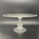 Presentation cup and footed service in transparent worked glass