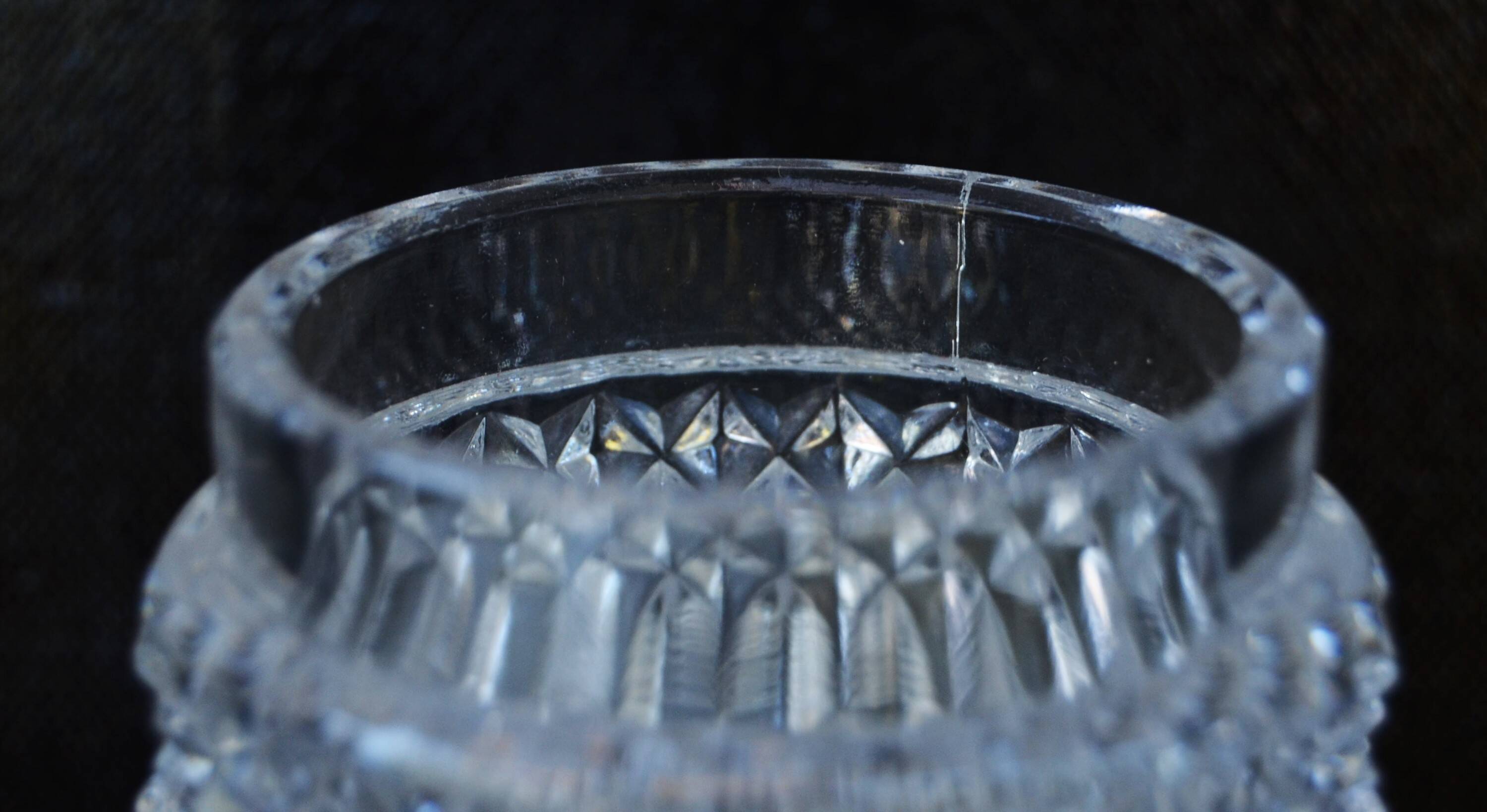 Old Crystal vase sterling silver 925 mount Emil Hermann A Vase and Toothpick Holder