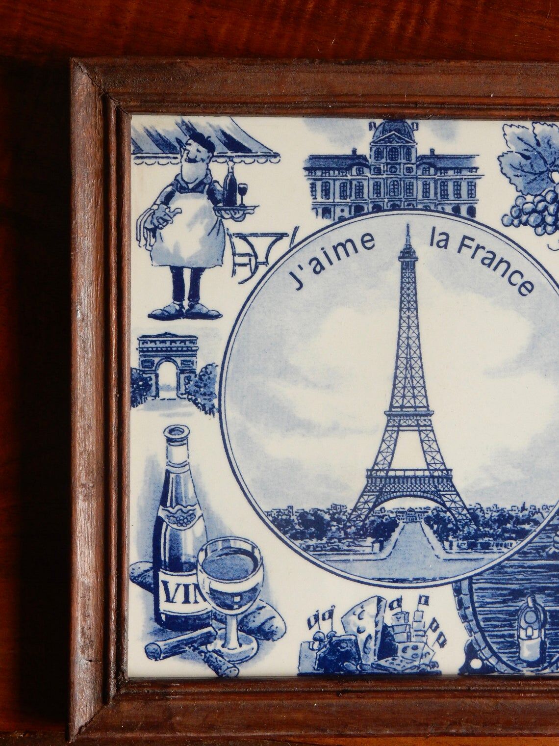 Cadre carreau de céramique J'aime la France