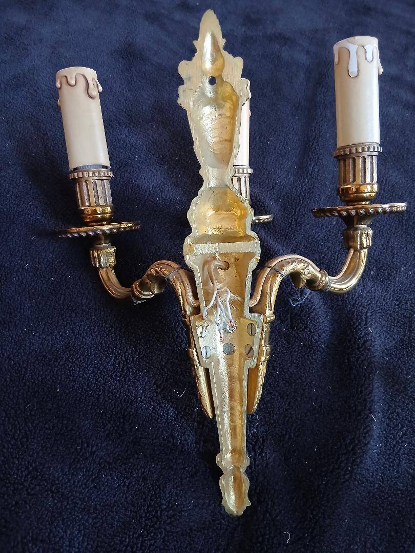 4 bronze wall lights in Louis XVI - XV style