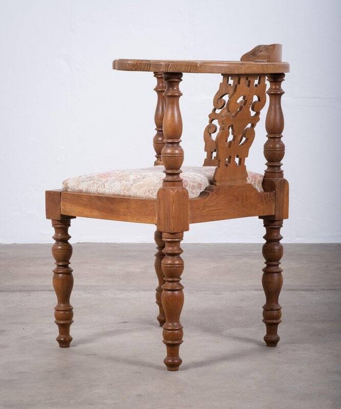 Vintage Danish Oak Corner Chair, 1940s