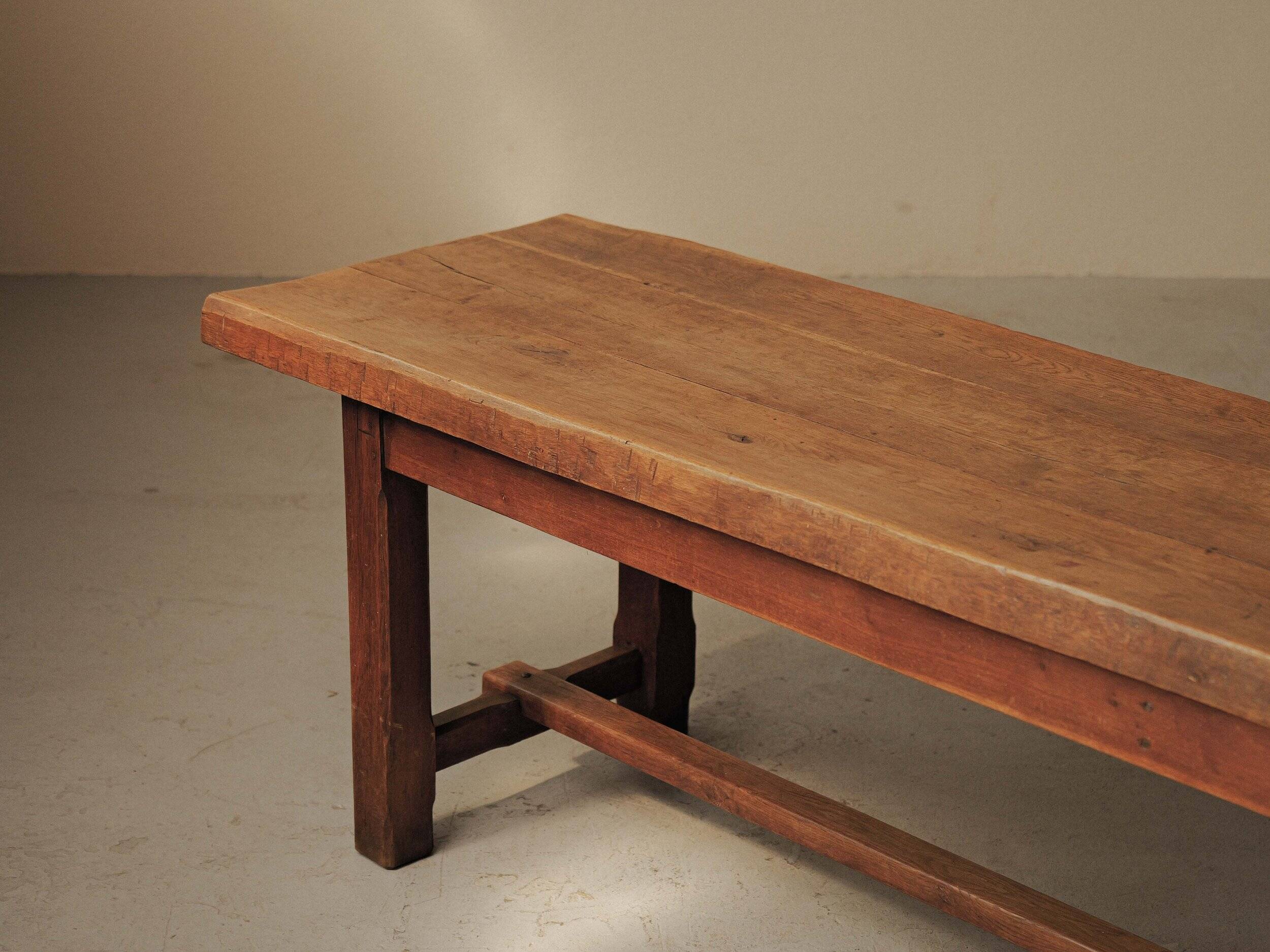 Large solid wood table, handcrafted.