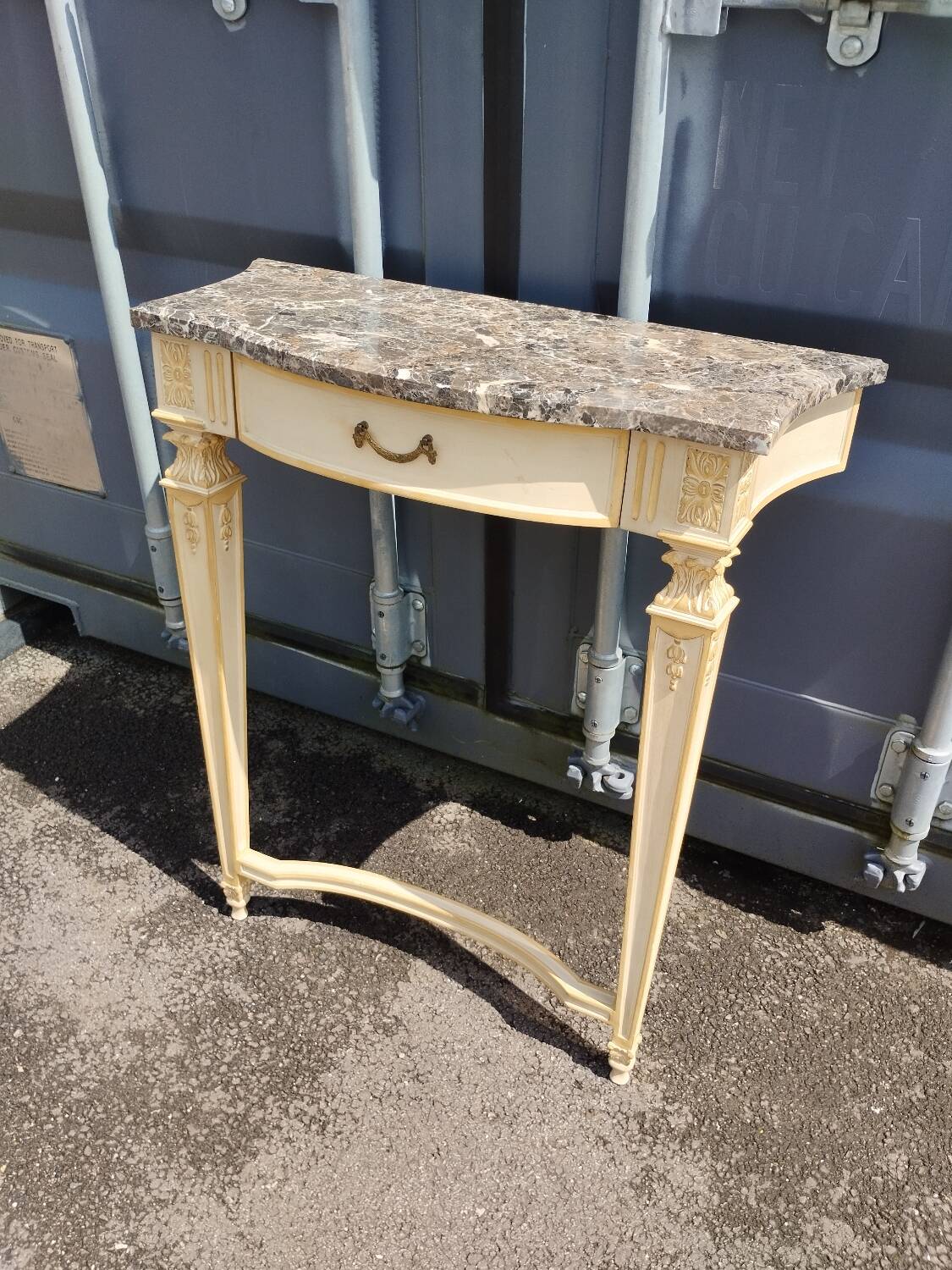 Antique Louis XVI style console with marble top