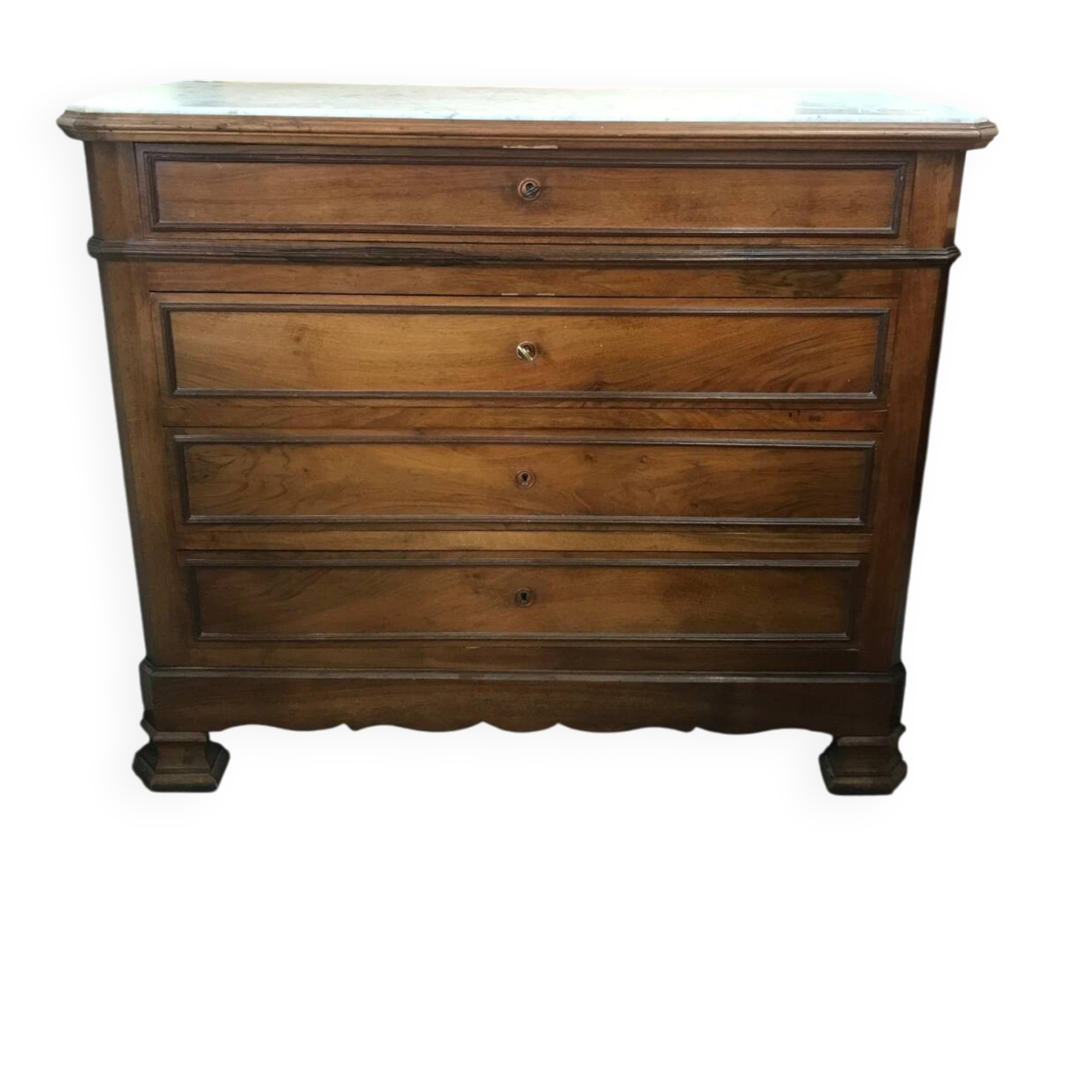 Drawer chest with marble top