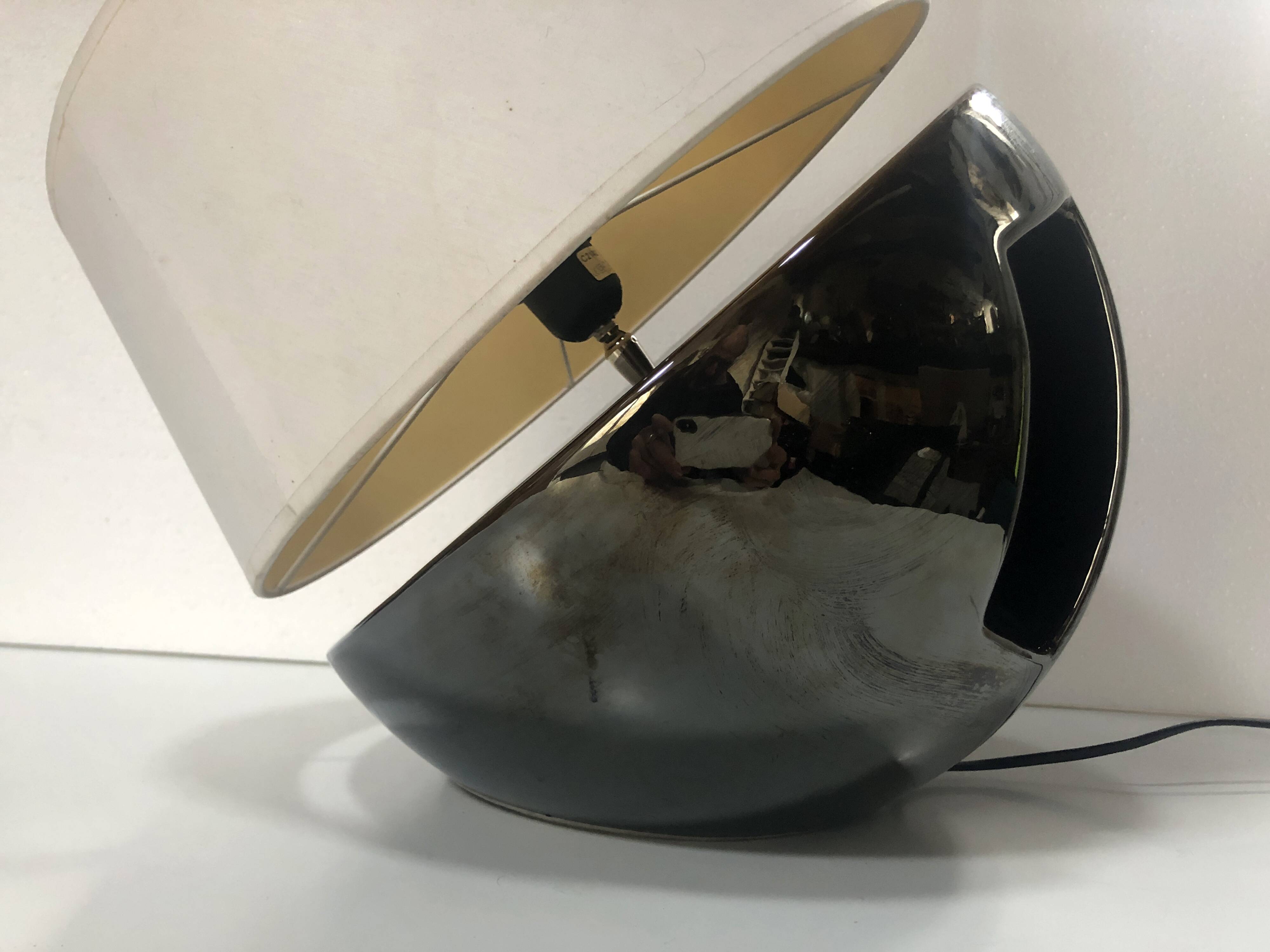 Large Vintage Lamp • Glazed Earthenware • Louis Drimmer • Space Age • 1960