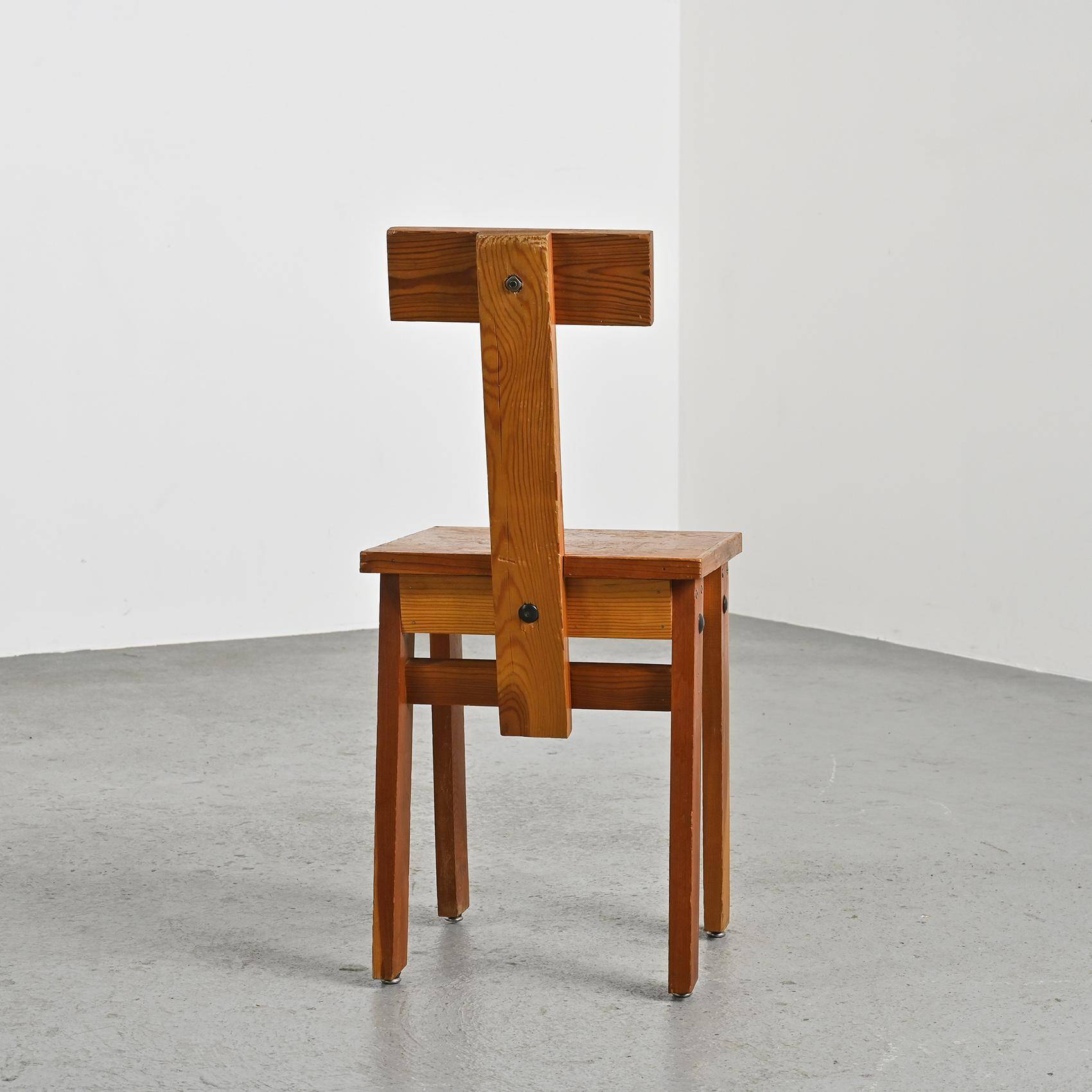 Set of four mountain chairs, La Plagne circa 1970