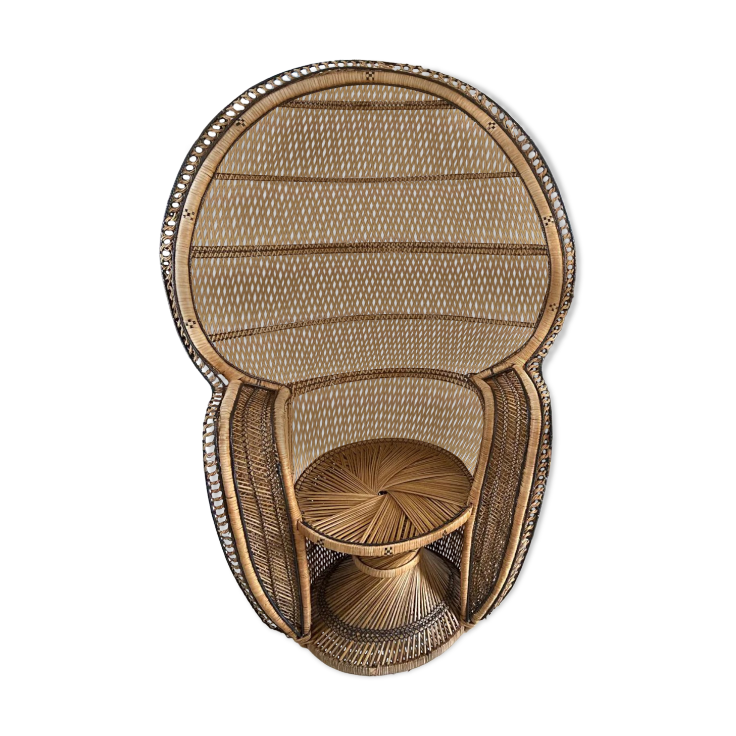 Fauteuil Emmanuelle en rotin année 1970