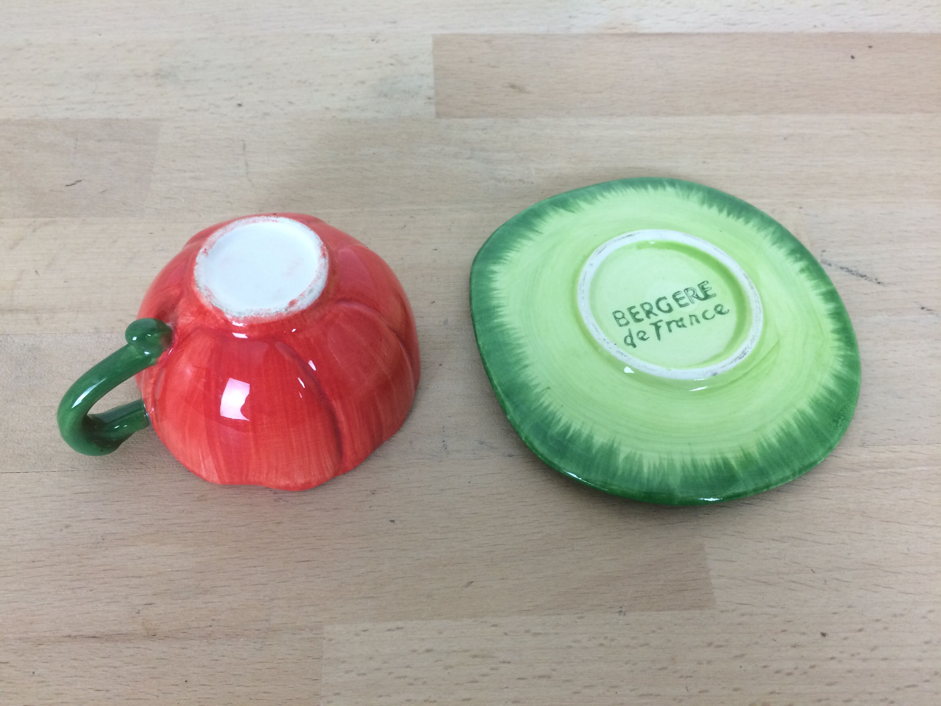 Cup and saucer ceramic flower