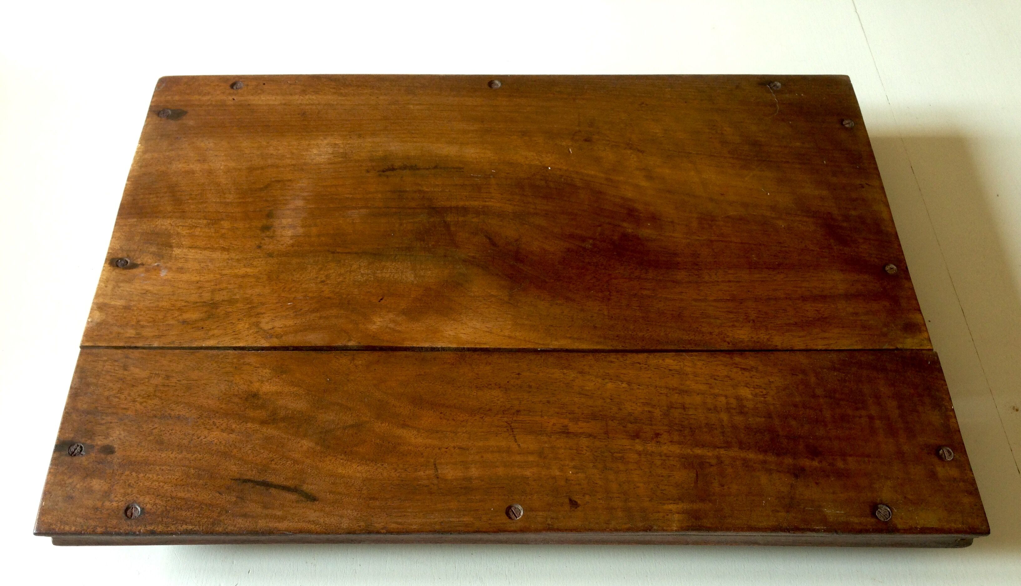 Tray in wood and brass