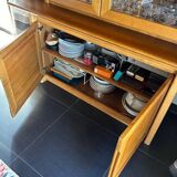 high glass buffet in solid elm - SENAC