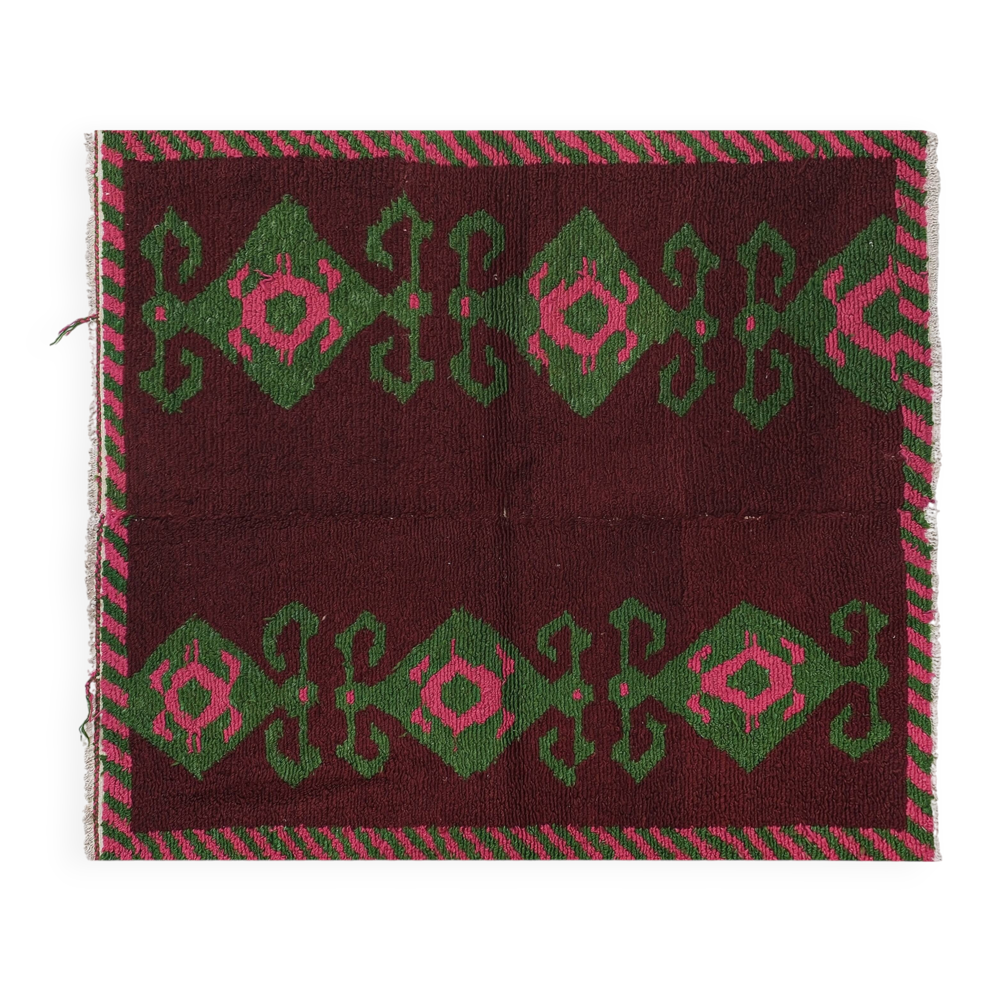 Vintage Turkish Oushak Rug Handwoven 128x141 cm