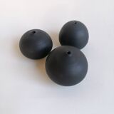 Set of 3 black miniature ceramics Antonio Lampecco