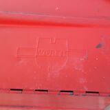 Bright red vintage tool box