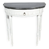 Half-Moon Console in Rechampi Wood, Louis XVI style – Early 19th century