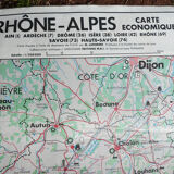 Old school vintage MDI Rhône-Alpes map