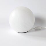 Lampe boule vintage Honsel en verre dépoli, effet lune