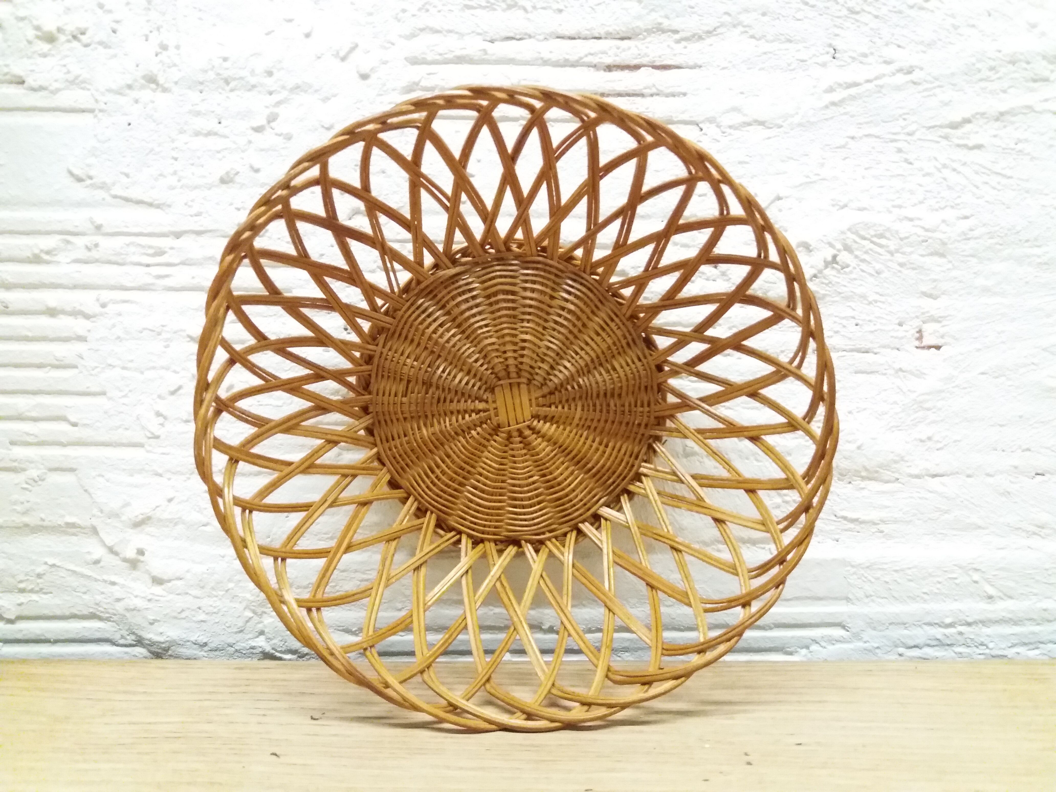Vintage braided wicker basket