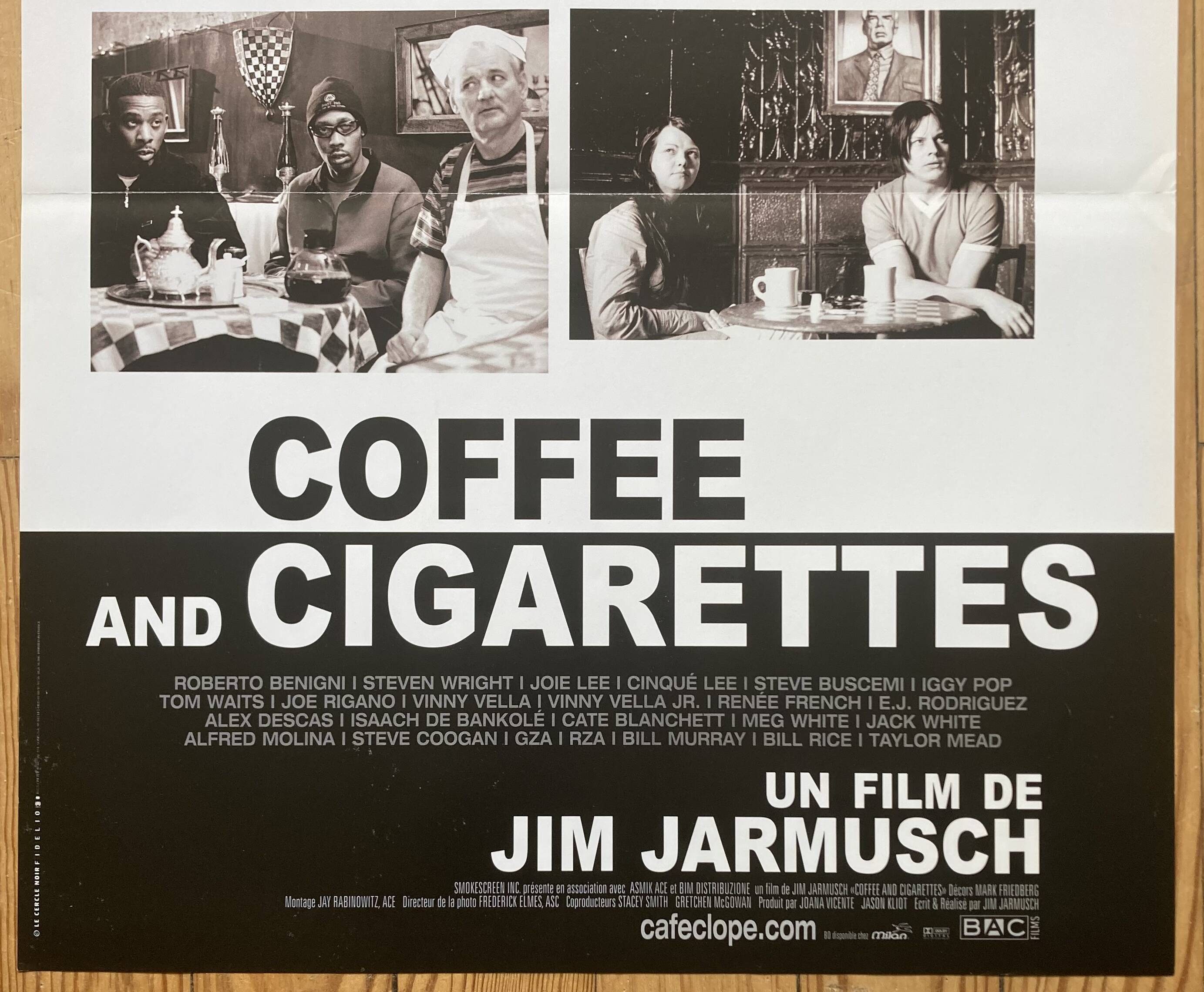 Original movie poster "Coffee and Cigarettes" Jim Jarmusch