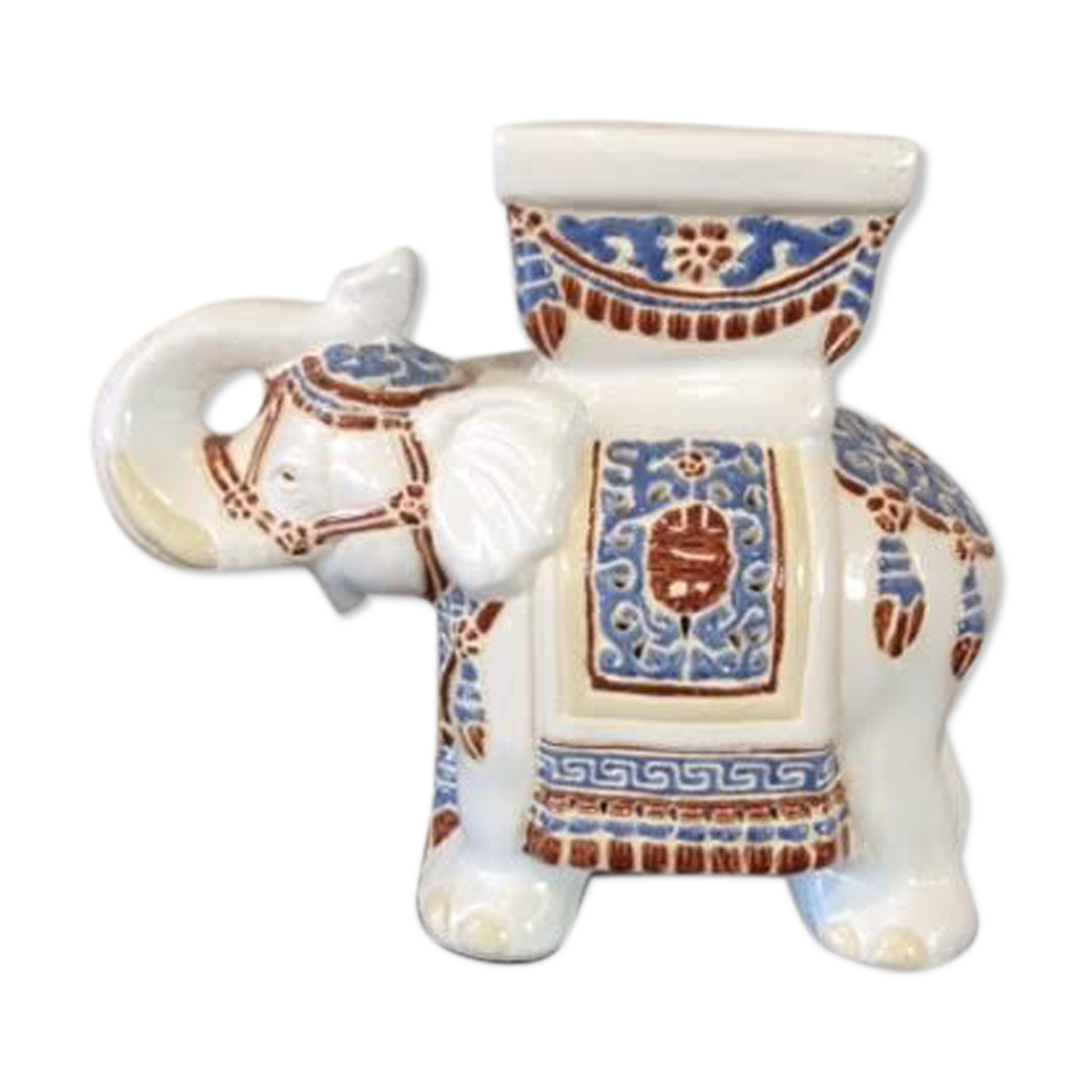 Elephant shaped porcelain side table