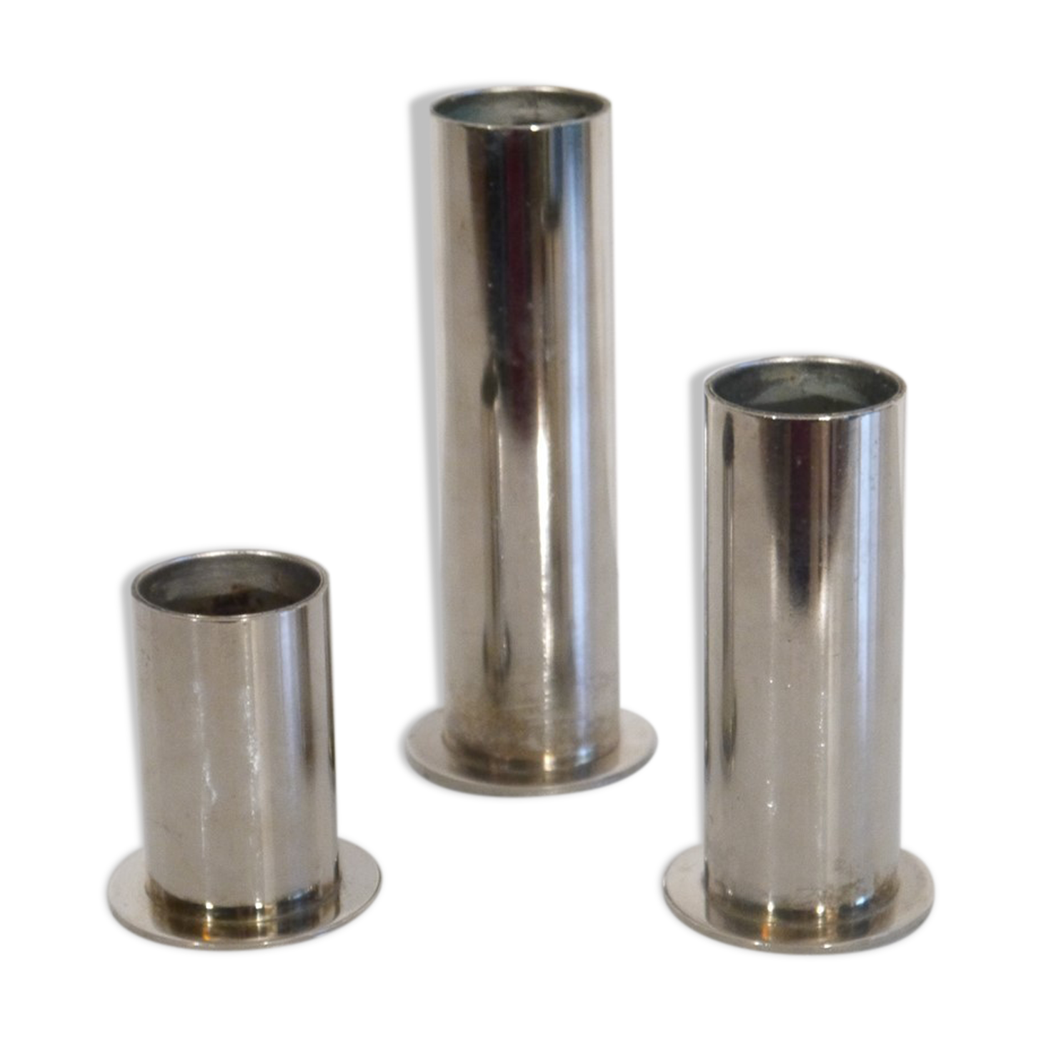 Set of vintage metal candle holders 1970