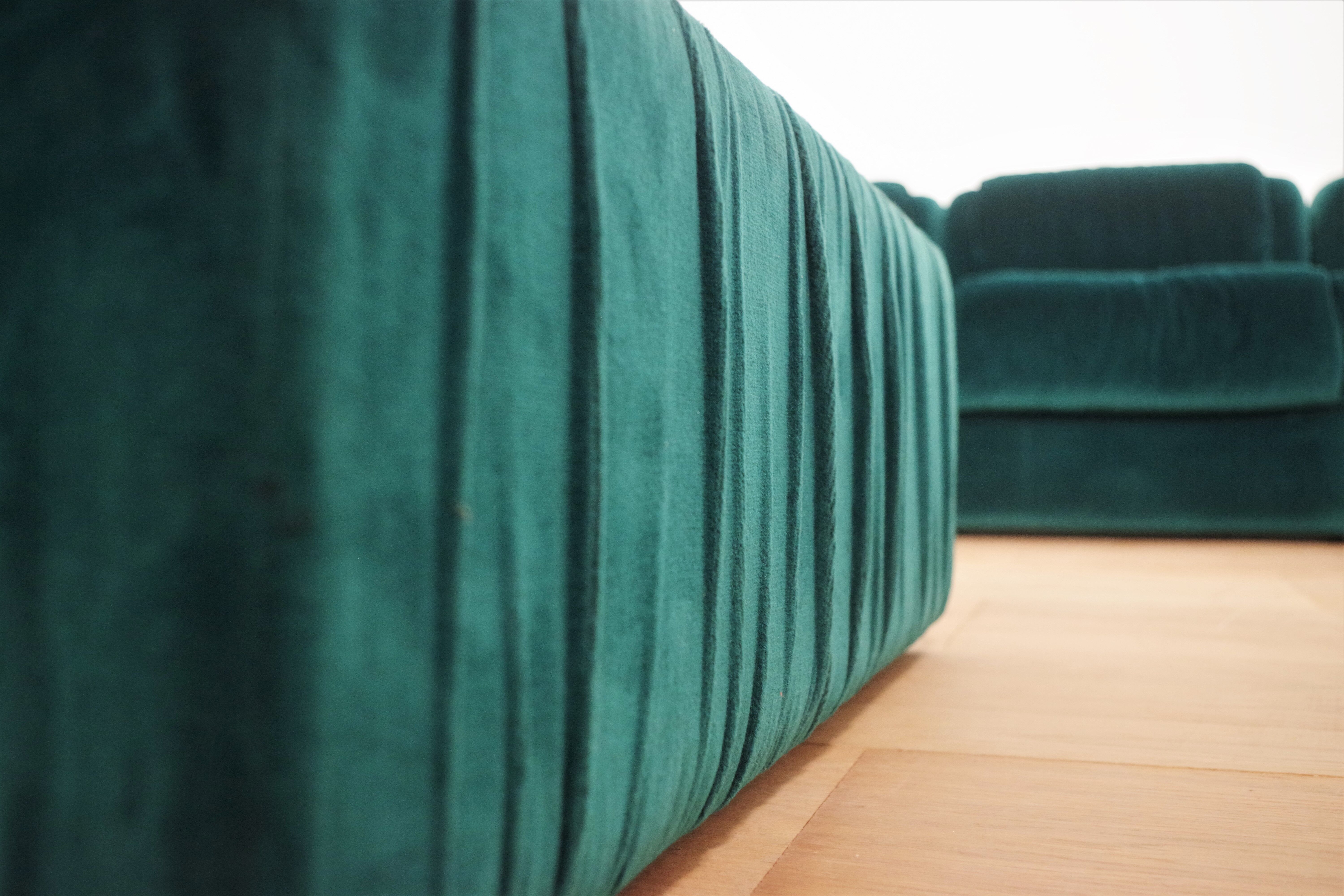 Fauteuils en Chenille de Seven Salotti, 1970s, Set de 5