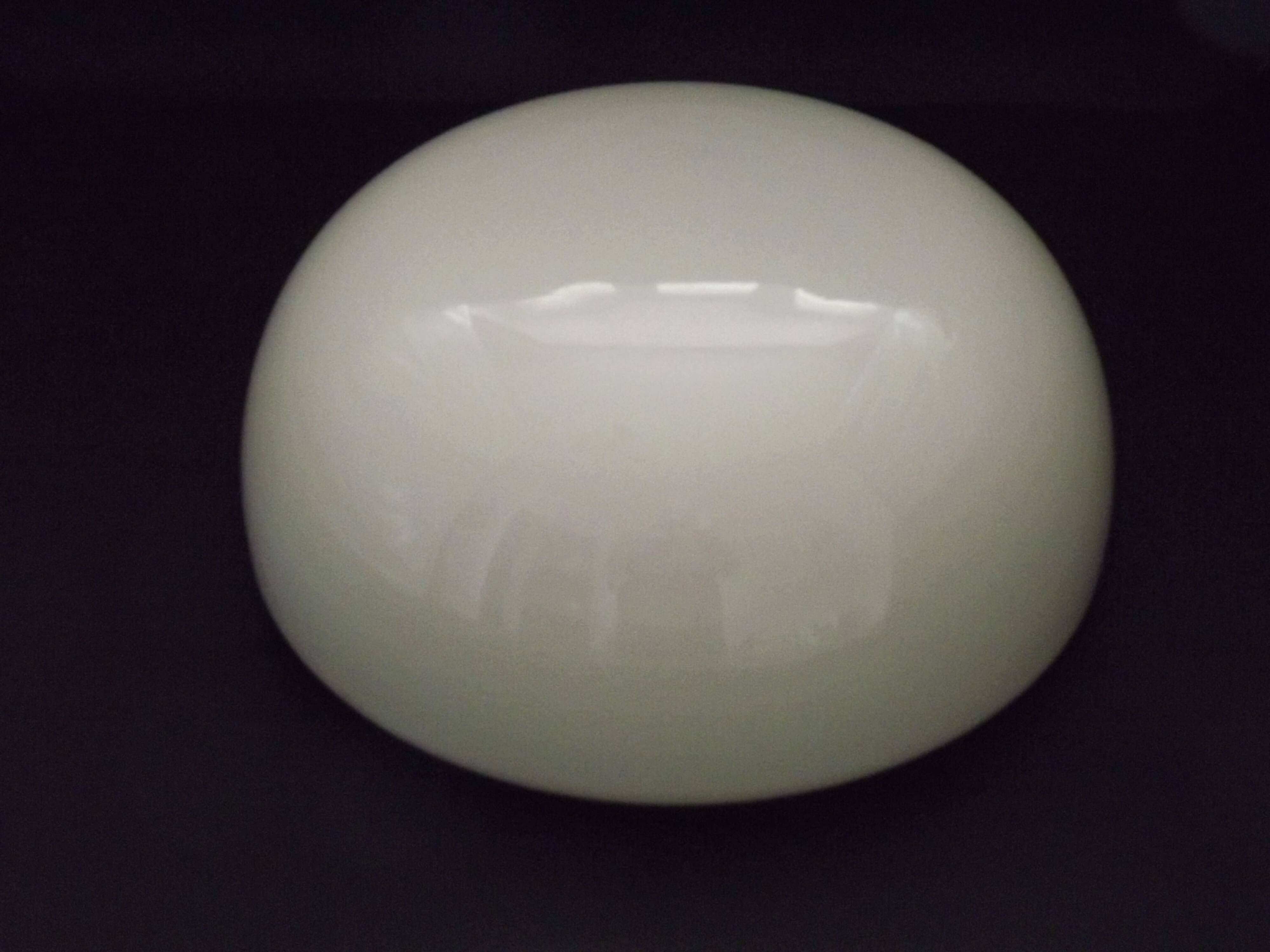 Vintage White Opaline Glass Dome Ceiling Light / Wall Light - Metal Base