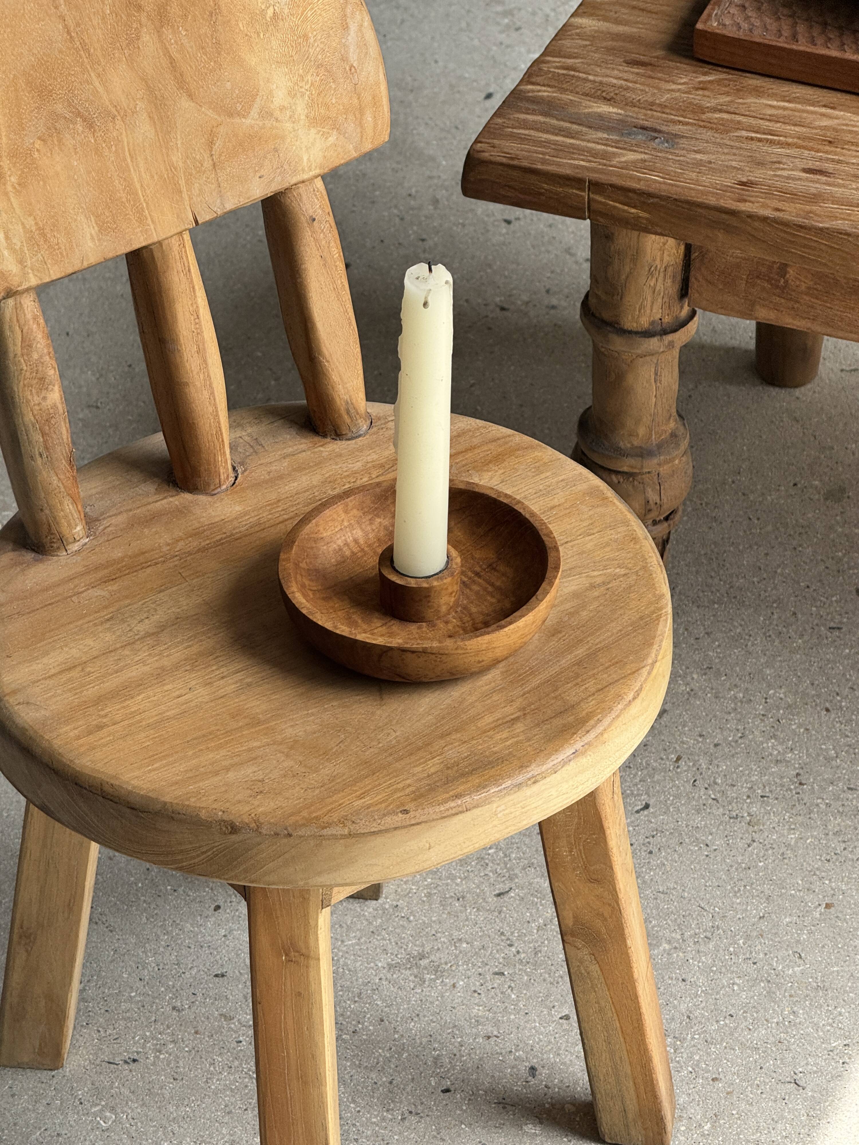 Rectangular solid teak platter with carved edges 33x24