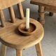 Rectangular solid teak platter with carved edges 33x24