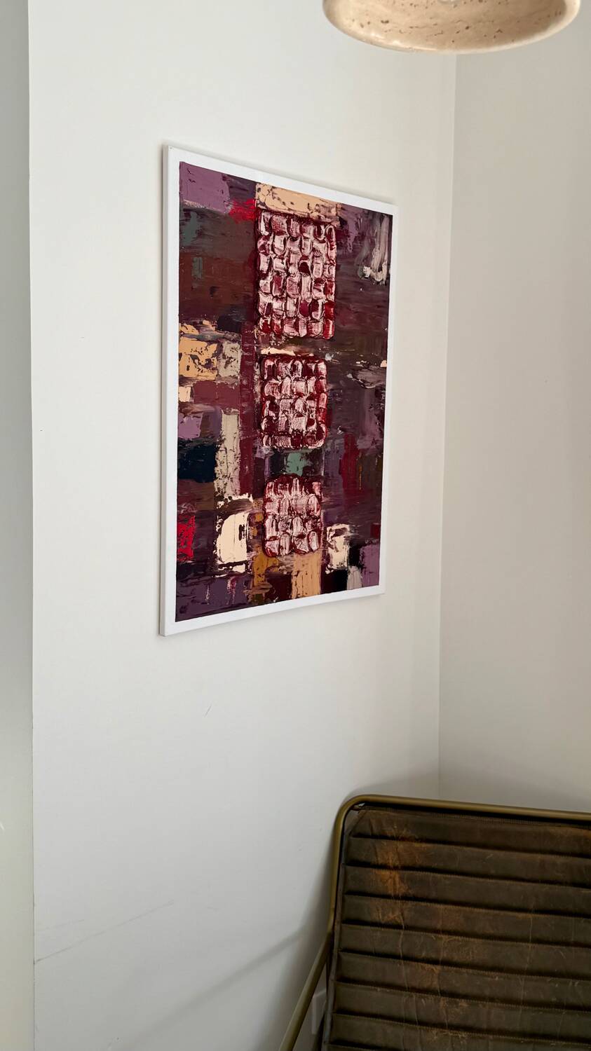 Abstract Urban Art – ‘Urban Breath’ – Contemporary Red & Purple textur