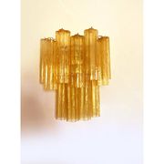 Applique murale contemporaine bicolore ambre "Tronchi" dans le style Venini