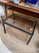 Glass and black and gold metal side table, 1970
