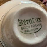 Coffee service keraluX boch Freres Belgium peasant scenes art deco