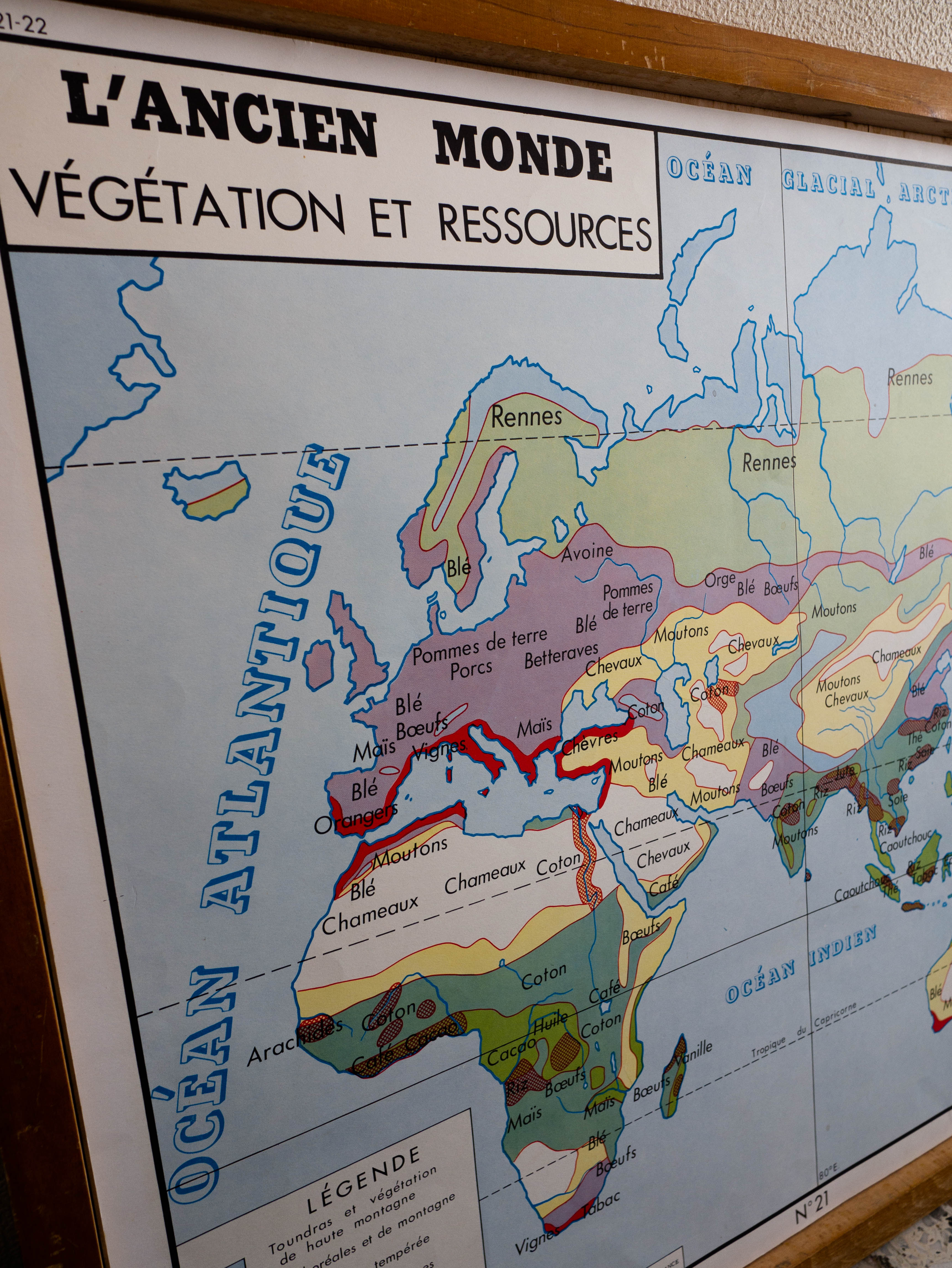 School map rossignol front and back, 1950s