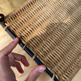 Wicker and metal shelf, 50s
