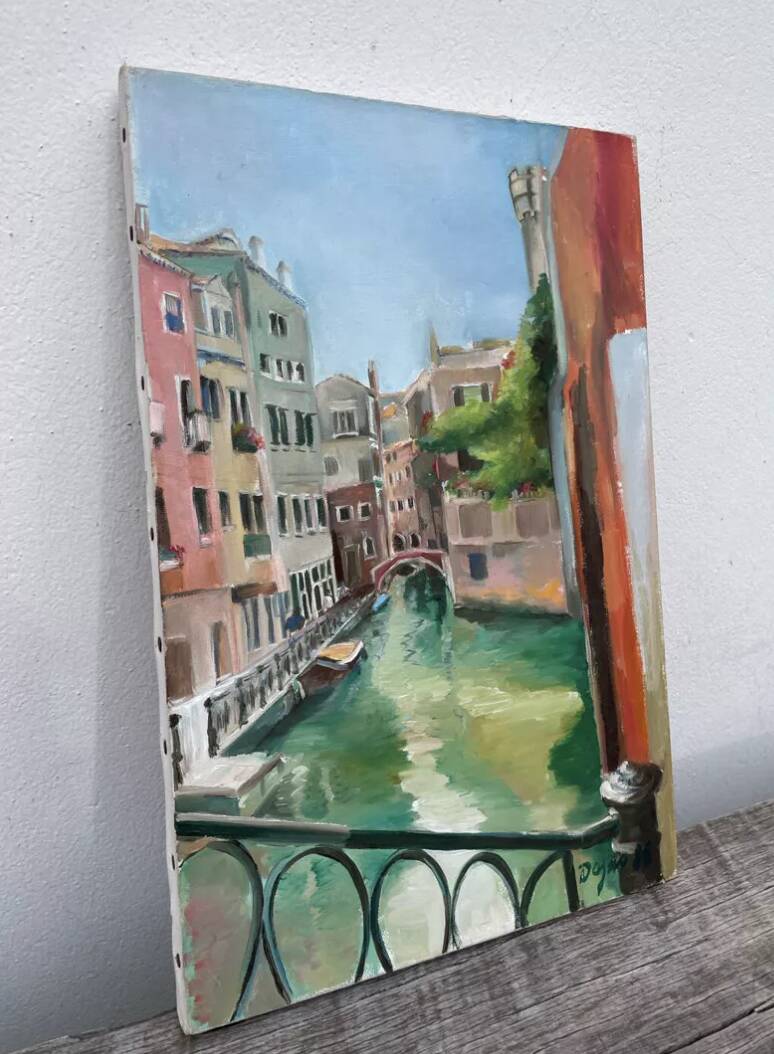 Oil on canvas – Picturesque view of Venice – landscape painting