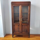 Parisian glass cabinet in solid walnut