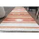 1970s Vintage Turkish Hand-Knotted Wool Cotton Orange Runner Rug 85389