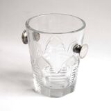 Crystal ice bucket and silver handles